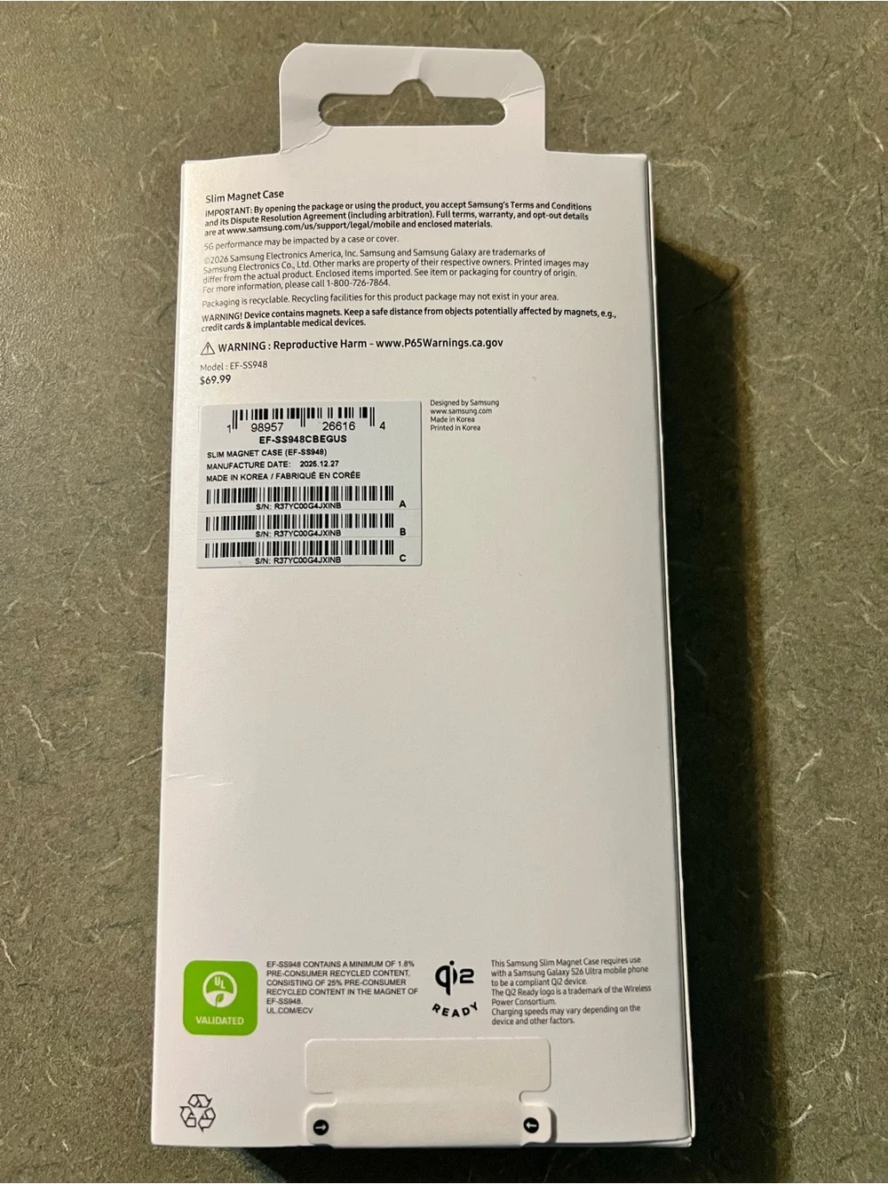 Brand New Sealed Samsung Slim Magnet Case for Galaxy S26 Ultra - Black